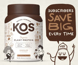 KOS Plant Based Protein Powder, Chocolate USDA Organic - Low Carb Pea Protein Blend, Vegan Superfood with Vitamins & Minerals - Keto, Soy, Dairy Free - Meal Replacement for Women & Men - 15 Servings