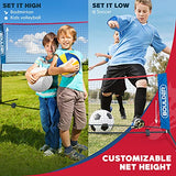 BOULDER Portable Badminton Net Set - for Tennis, Soccer Tennis, Pickleball, Kids Volleyball - Easy Setup Nylon Sports Net with Poles (Blue/Red, 10 FT)