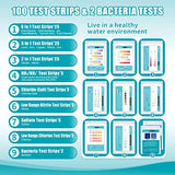 Umlecoa 19 in 1 Water Test Kit - 100 Strips + 2 Bacteria Tests - Home Water Quality Test Strips for pH, Hardness, Chlorine, Lead, Iron, Copper, Nitrate, Nitrite, and More