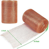 Copper Mesh Roll for Mice Rat Rodent Repellent, Sturdy 5’’ * 32Ft Copper Wool Mouse Trap for Bat Snail Bird Control with Packing Tool