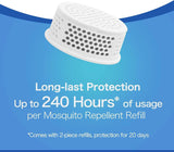 Rechargeable Mosquito Repeller, Mosquito Repellent Outdoor Patio Insect Bug Repeller Indoor Natural Ingredients Portable Mosquito Repellant Device 30ft Protection 2 Refills (White)