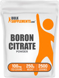 BulkSupplements.com Boron Citrate Powder - Boron 5mg, Boron Supplement for Men & Women, Food Grade Boron - for Bones & Joints Support, 5mg of Boron, 100mg per Serving, 250g (8.8 oz)