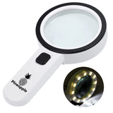 Pineapple Magnifying Glass with Light, 30X Handheld Large Magnifying Glass, LED Lighted Magnifier, High Powered Magnifying Glasses for Seniors, Macular Degeneration, Reading, Elderly