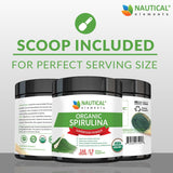 Premium USDA Organic Spirulina Powder - Organic Spirulina of Blue Green Algae from California & Hawaii – 100% Vegetarian & Vegan, Non-GMO, Non-Irradiated – The Best Green Superfood for Smoothies!