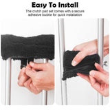 Crutch Pads and Crutch Hand Grips for Adults Kids Antiskid Underarm Padding Soft Foam Crutch Pad Set Accessories 4 PCS (Black)
