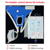 Urine Collection Bag Condom Catheters for Men Reusable Portable Silicone Urinal with 2 Urine Catheter Bags (Elderly Men Blue)