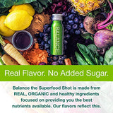1/2 Day of Fruits & Vegetables Green Superfood Shot, Organic, Fruits, Vegetables, Greens, 2oz Daily Green Drink, Take on The Go, Smoothie Juice Cleanse, Vegan, Gluten-Free (24 Pack)