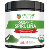 Premium USDA Organic Spirulina Powder - Organic Spirulina of Blue Green Algae from California & Hawaii – 100% Vegetarian & Vegan, Non-GMO, Non-Irradiated – The Best Green Superfood for Smoothies!