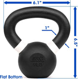 Yes4All Powder Coated Kettlebell Weights with Wide Handles & Flat Bottoms Cast Iron Kettlebells for Strength, Conditioning & Cross-Training