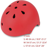 Kids Bike Helmet, Adjustable and Multi-Sport, from Toddler to Youth, 3 Sizes (Red)