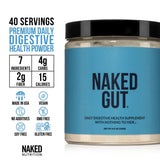 NAKED nutrition Naked Gut - Daily Gut Health Supplement - Natural Gut Health Powder For Gut Cleanse, Digestive Support, Gmo-Free, Soy-Free, Certified Gluten-Free, Vegan And Hypoallergenic, 40 Servings