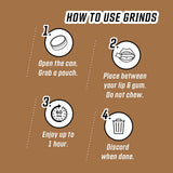 Grinds Coffee Pouches | 3 Cans of Double Mocha | 18 Pouches Per Can | 1 Pouch eq. 1/4 Cup of Coffee (Double Mocha)