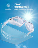 ZIONOR Swim Goggles, G1 SE Swimming Goggles Anti-fog for Adult Men Women, UV Protection, No Leaking (Clear Lens Clear Frame)