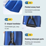 40" Collapsible Snow Shovel for Car, Emergency Snow Shovel with Ergonomic D-Grip Handle and Retractable Aluminum Handle, Portable Compact Snow Shovel for Car Trunk Snowmobiles Camping, Blue