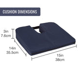 DMI Gradual Slope Seat Cushion for Coccyx, Sciatica and Tailbone Pain Used With Dining Room Chairs, Desk Chairs, Car Seats or Wheelchair Cushions, Machine Washable-Cover, 15 Inch, Navy