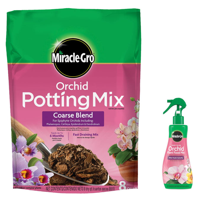 Miracle-Gro Orchid Bundle Pack - Includes Potting Mix and Plant Food Made Specifically for Orchids