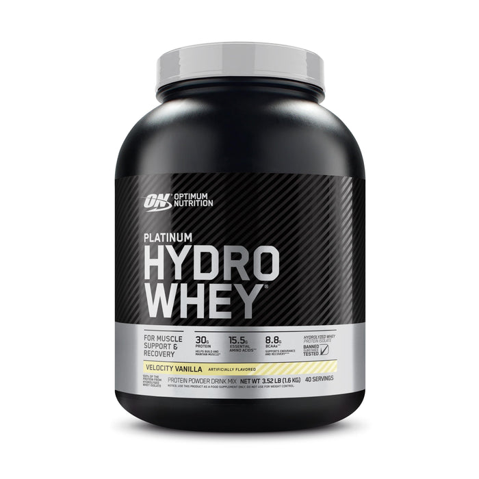 Optimum Nutrition Platinum Hydrowhey Protein Powder, 100% Hydrolyzed Whey Isolate Powder, Flavor: Velocity Vanilla, 3.5 Pounds (Packaging May Vary)