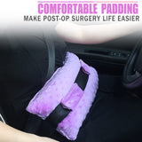 Hysterectomy Abdominal Seat Belt Pillows with Ice/Hot Pocket for Post Surgery, Tummy Tuck Cushions Pads Protectors C-Section Recovery Gift, Hook N Loop Tape