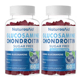 Natures Aid Glucosamine Chondroitin Gummies with MSM & Elderberry Extra Strength - Joint Support, Antioxidant Immune Support Supplement for Adults, Men & Women.(2 Pack)