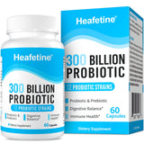 300 Billion CFUs Probiotic, Probiotics for Women Men - 12 Probiotics Strains + 3 Organic Prebiotics, Probiotics for Digestive Health & Immune, Gut Health Bloating, Shelf Stable Probiotic - 60 Capsules