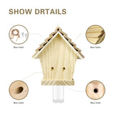 GAW Nature Wood Cabin Style Carpenter Bee Traps for Outdoors, 4 Pack Best Wooden Carpenter Bee Trap for Outside