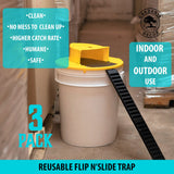 Gardenix Decor 5 Gallon Bucket Lid Mouse Rat Trap - Automatic Reset Flip and Slide Humane Traps for Indoor Outdoor Use Reusable For Chicken Coop