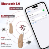 QUEP Bluetooth Hearing Aids with APP Control, Digital Hearing Aids for Seniors Adults Rechargeable with Noise Cancelling, Personalized Hearing Test, Feedback Control,BTE, Call Up