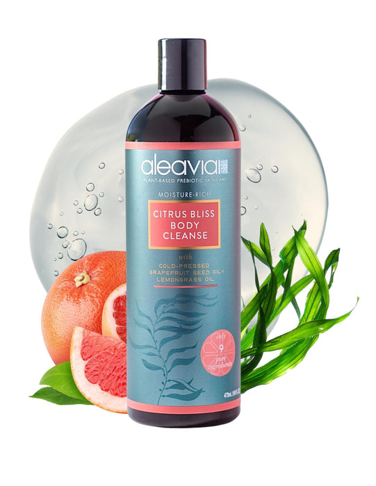 Aleavia Citrus Bliss Body Cleanse – Organic & All-Natural Prebiotic Body Wash, Scented with Pure Essential Oils – Nourish Your Skin Microbiome – 16 Oz.
