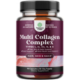 Advanced Multi Collagen Complex - Biotin and Collagen Supplement for Men and Women with BioPerine and Vitamin C - Type 1 2 3 5 & X Collagen Pills for Bone and Joint Support Hair Skin and Nails