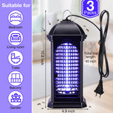 Qualirey 3 Pieces Electric Mosquito Zappers Bug Zapper with Light 11 W Plug in Mosquito Lamp Insect Trap Mosquito Killer for Patio Electric Insect Killer for Home Garden Backyard Indoor Outdoor