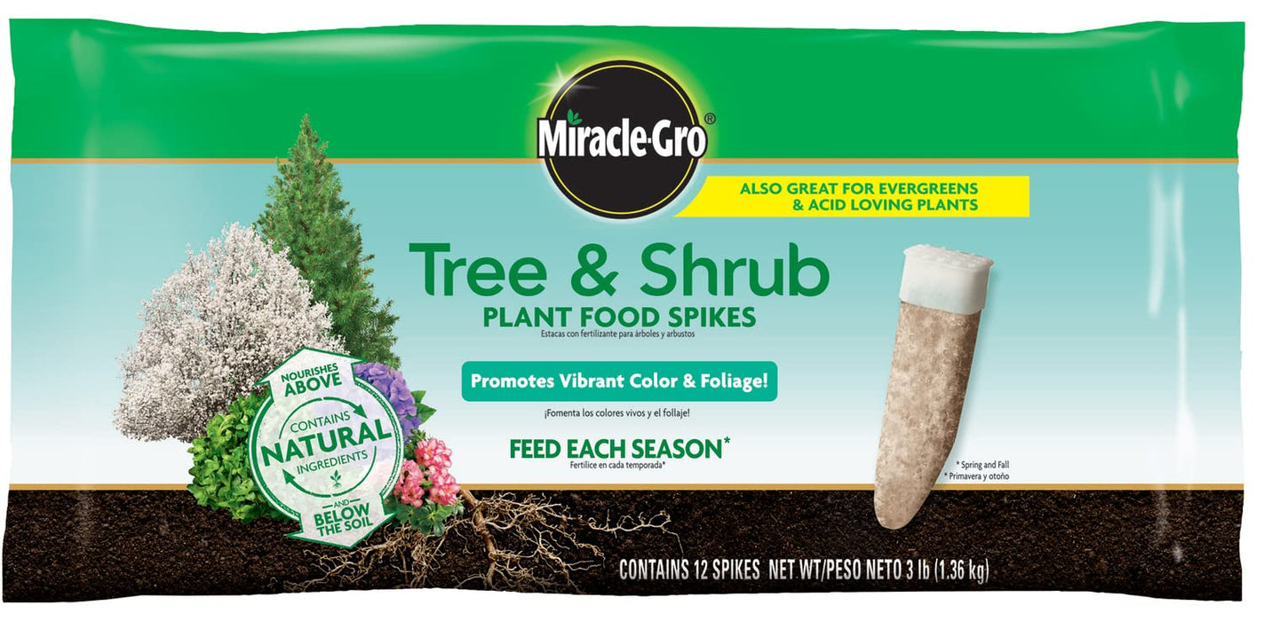 Miracle-Gro Tree & Shrub Plant Food Spikes, 12 Spikes (2-Pack)