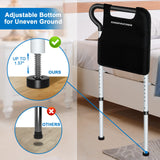 Bed Rails for Elderly Adults Safety - Adjustable Bed Cane with Non-Slip Ergonomic Handle and Storage Pocket, Stable Bed Assist Rails for Seniors Hold up to 300 Lbs and Fit All Beds, Tool-Free Assembly