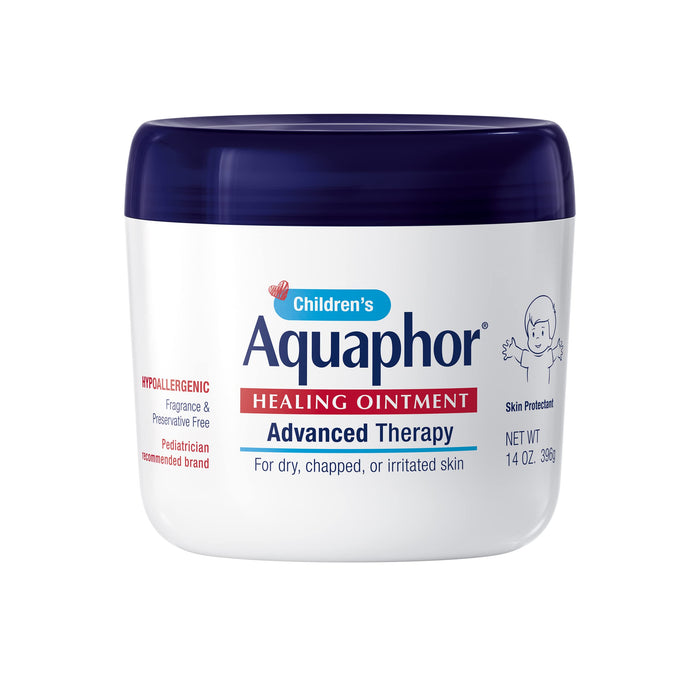 Aquaphor Children's Healing Ointment, Advanced Therapy Skin Protectant, Dry Skin Body Moisturizer, Multi-Purpose Healing Ointment for Kids, For Dry, Cracked Skin & Minor Cuts & Burns, 14 Oz Jar