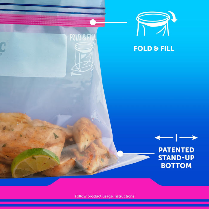 Ziploc Gallon Food Storage Bags, New Stay Open Design with Stand-Up Bottom, Easy to Fill, 75 Count (Pack of 2)