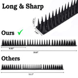 GOKU 12-Pack Pigeons Bird Spikes for Outside with 20 Cable Ties, Birds Deterrent Spikes for Pigeons and Other Small Birds, Squirrel Spikes Keeping Raccoon Cats Away from Fence Roof Mailbox Black