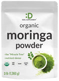 DEAL SUPPLEMENT Organic Moringa Leaf Powder, 3 Pounds – Fresh Indian Harvest – Raw Whole Leaves Source – Great for Traditional Tea – Green Superfood for Energy, Skin, & Immune Health – Non-GMO