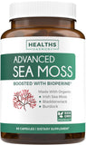 Irish Sea Moss Capsules (Non-GMO) Organic Irish Seamoss, Bladderwrack & Burdock, With BioPerine Black Pepper Extract For Extra Absorption - Raw Vegan Supplement - 60 Capsules (No Pills or Gel)