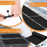 Tujoe 5 Pcs Heated Snow Melting Mats Outdoor Heated Driveway Mats Snow and Ice Melting Pad with Power Cord for Winter Stairs, Steps, Doorway, Sidewalk, Garages, Decks (10 x 30 Inch)