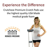 Crutcheze Premium USA Made Crutch Pad and Hand Grip Covers | Comfortable Underarm Padding Washable Breathable Moisture Wicking Orthopedic Products Crutch Accessories (Digital Snow Camo)