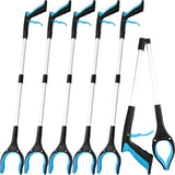 6 Pack Trash Grabber Reacher Tool for Elderly, 32" Foldable Trash Picker Upper Grabber Long Handy Mobility Aids Lightweight Reaching Tool for Pick Up Stick Arm Extension Litter Claw Picker (Blue)