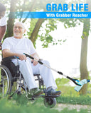 40inch Grabber Reacher, Kekoy Foldable Grabbers for Elderly Grab it Reaching Tool Heavy Duty, Anti-Slip Rotating Jaw with Magnet, 4" Wide Claw Opening Reachers for Seniors(Blue)