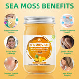 Sea Moss Gel Organic Raw 12oz, Wildcrafted Superfood Irish Seamoss Gel, Rich in 102 Vitamins & Minerals, Nutritional Supplement for Immune and Digestive Support, Mango Pineapple Flavored