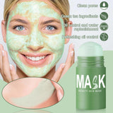 FUSCOTO Oneews Green Tea Mask Stick, Green Tea Deep Cleanse Mask Blackhead Remover, Natural Green Tea Deep Cleanse Mask Stick, For All Kind Skin Type (2Pcs)