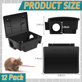 Qualirey 12 Packs Rat Bait Station Traps Rodent Bait Stations with Key Rodent Trap Alternative for Eliminating Rats Fast and Keeping Pets and Children Safe Indoor Outdoor, Bait Not Included