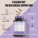 Adrenal Support & Cortisol Manager Supplement │Ultra High Purity Adaptogens, Ashwagandha Extract, Rhodiola Rosea Capsules for Natural Energy, Fatigue, Mood Boost Non GMO