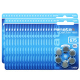 Renata Size 675 Zinc Air 1.45V Hearing Aid Battery - Designed in Switzerland (300 Batteries)