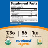Nutricost Organic Inulin Powder 1LB (454 Grams) 7 Grams of Fiber Per Serving - from Chicory Root - Certified USDA Organic