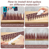 Mageloly 20 Packs Bird Spikes for Outside, Bird Deterrent Spikes for Pigeon Cats Woodpecker Squirrel to Keep Birds Away