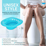 Sitz Bath, Sitz Bath for Toilet Seat, Postpartum Care, Hemorrhoids Relief, Sits Bath Kit for Women, Collapsible, Flusher Hose, Wider Seating Area, Deeper Bowl (Ocean Blue)