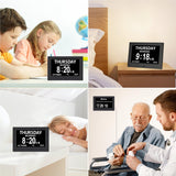 Golony 7 inch Digital Day Dementia Clock for Seniors, Large Medication Reminders Calendar Clock with Day of The Week, Date Time for Elderly Vision Impaired, Memory Loss, Black